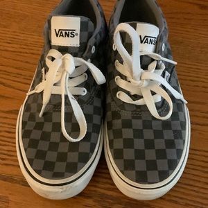 Gray checkered vans